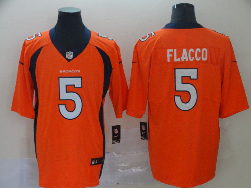 Men Denver Broncos #5 Flacco Orange Nike Vapor Untouchable Limited Player NFL Jerseys